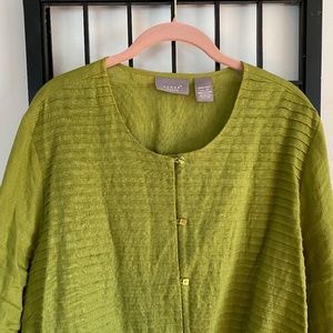 Womans Green Linen Top by Kenar